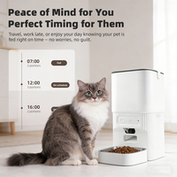 Distributeur automatique de nourriture pour animaux de compagnie OEM 7L 4L avec caméra HD 1080P, minuterie, enregistrement vocal, alimentation intelligente, WiFi 5G, application Tuya