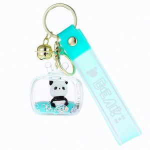 2024 Hew Cute Creative Acrylic Keyring Key Chain Ring Oil <b>Floating</b> Doll Panda <b>Bubble</b> Boba Quicksand Milk Tea Cup Liquid Keychain - Product Image 5