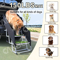 Marchepieds pliables extra larges pour chien avec barrières de sécurité pour voiture, rampe d'escalier pliable pour grand chien, marches pliables pour animaux de compagnie