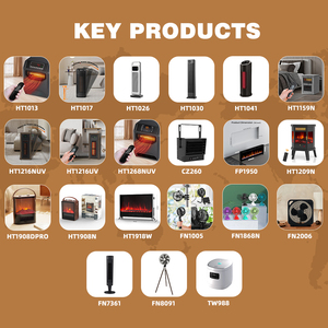 Cheminée électrique autoportante à LED avec effet de flamme réaliste 3D, 3 éléments, télécommande, chauffage d'appoint, fabriquée en Thaïlande - Product Image 2