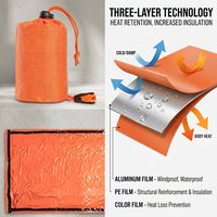 Sac de bivouac thermique imperméable pour l'extérieur, sac de couchage de survie en Mylar, sac de couchage d'urgence pour adulte