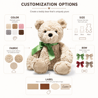 Peluche d'ours brodée sur mesure, directement de l'usine, pour le soulagement du stress, personnage en peluche OEM ODM pour marques IP originales