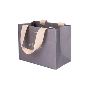 Nhà máy sợi compostable túi giấy với bông xử lý tùy chỉnh logo dập nổi số lượng lớn bán buôn túi mua sắm cho các cửa hàng bán lẻ - Product Image 5