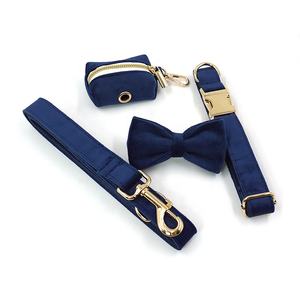Producto en Oferta, Corbata de Moño Ajustable para Perro, Moda 2025, Alta Calidad, Linda, Azul Oscuro, Terciopelo, Cómodo Arnés para Perro, Correas para Mascotas - Product Image 6