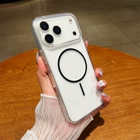 Coque de téléphone magnétique transparente fine en plastique à design simple pour iPhone 17 16 15 14 13 12 11 Pro Max