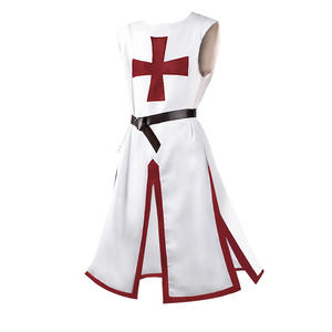 Tunique de croisé médiéval Templar Knight Surcoat Tabard sans manches avec design croisé pour costume d'halloween - Product Image 3
