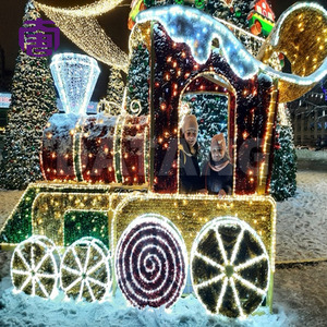 Décoration de train LED d'extérieur étanche, motif lumineux, jouet décoratif, lampe de jardin, affichage ferroviaire de Noël - Product Image 5