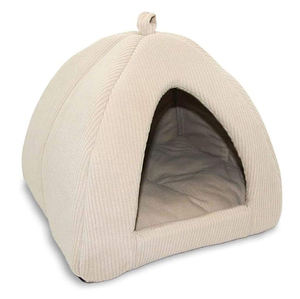 Venta al por mayor personalizado interior invierno beige felpa gato caja cama casa comodidad acogedora calmante camas para mascotas para perros y gatos - Product Image 1