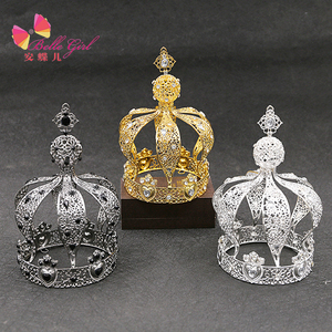 BELLEWORLD vente chaude château couronne anniversaire outils gâteau européen décoration noir baroque roi rétro couronne anniversaire - Product Image 1