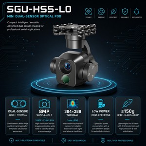 <b>Mini</b> Dual-Sensor Gimbal Pod 8MP Ultra-Wide 135.6° FOV 384x288 Thermal 7mm ≤150g Ultralight Low-Power UAV <b>Camera</b> - Product Image 1