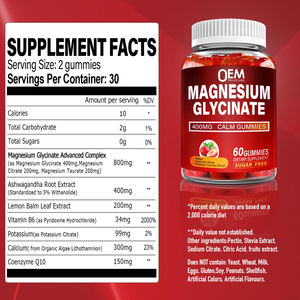 <span class=keywords><strong>Glycinate</strong></span> de Magnésium Bio Vegan 500mg Suppléments de Citrate de Magnésium Gommes Naturelles Calmes de Magnésium - Product Image 2
