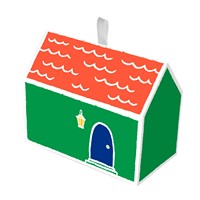 YZ mignon maison forme boîte d'emballage de bonbons secs papier enduit Type de dossier pour gâteau cadeaux boîte carrée UV avantage estampage manipulation