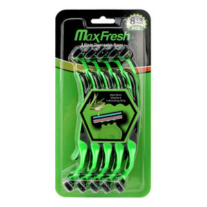 Maquinilla de Afeitar Desechable de Triple Hoja de Acero Inoxidable, Cabezal Pivotante con Tira Lubricante, Mango de Goma - Product Image 6