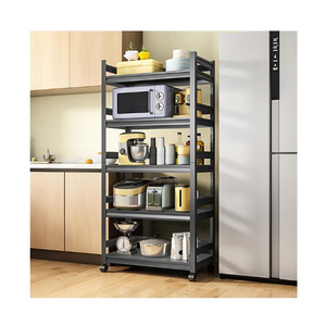 스토리지 랙 홈 스토리지 주방 디스플레이 랙 선반 바퀴 주방 주최자 선반 - Product Image 4