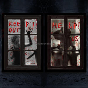 HLC Decoración de Halloween para Casa Embrujada, Cubierta para Ventana y Puerta, Manos de Zombi Aterradoras, Póster Adhesivo para Ventana de Halloween para Garaje Espeluznante - Product Image 2