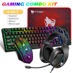<span class=keywords><strong>Prix</strong></span> <span class=keywords><strong>d</strong></span>'usine – Ensemble <span class=keywords><strong>clavier</strong></span>, souris, casque et tapis de souris filaires 4-en-1 avec rétroéclairage RGB – Périphériques informatiques pour <span class=keywords><strong>ordinateur</strong></span> et <span class=keywords><strong>ordinateur</strong></span> portable - Product Image 2