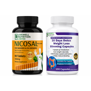 Livewell Nutrition Nicosal et Detox Slimming Capsules Duo 90 Comprimés 100 Capsules Antioxydant Perte de Poids - Product Image 1