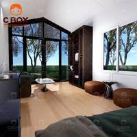 Cbox Maison préfabriquée modulaire imperméable à toit en pente, type conteneur, pour bureau, hôtel moderne, complexe hôtelier et mini-maisons