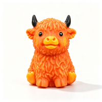Vente en gros d'usine : Jouets anti-stress Squishy Vache des Highlands croustillants et moelleux, marron et vert, pour enfants