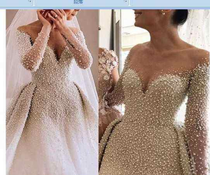 Vestido de Novia con Perlas de Alta Costura, Cola de Pez Desmontable, Conjunto de Dos Piezas, Escote en V, Manga Larga, Vestido Elegante - Product Image 4