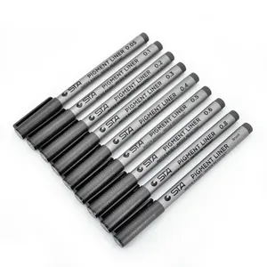STA Mikron-Aufbereitungsschreiber - Archävige schwarze Tinten-Stifte - Stifte zum Schreiben, Zeichnen oder Tagebuch schreiben - sortierte Punktgrößen - 9-teiliges Pack