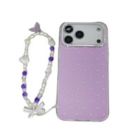 Coque de téléphone portable antichoc pour iPhone X Xr Max 11 12 13 14 15 16 17 Pro Max, housses de téléphone violettes avec chaîne pour iPhone 17 Air