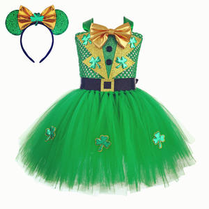 Disfraces <span class=keywords><strong>de</strong></span> Tutú Verde para el Día <span class=keywords><strong>de</strong></span> San Patricio para Niñas con Lazo para el Cabello, SPDG-001 - Product Image 1