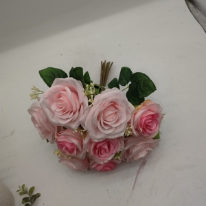 Bouquet de roses artificielles avec pot en céramique <span class=keywords><strong>noir</strong></span>, fleurs artificielles éternelles pour une utilisation en intérieur, décoration de la maison - Product Image 4
