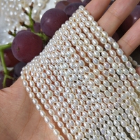 Chaîne de perles en forme de riz, blanc, rose, violet, perles d'eau douce pour la fabrication de bracelets et de colliers