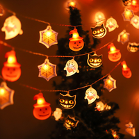Luces LED de Cadena para Halloween con Diseños de Araña, Calavera, Fantasma y Calabaza - Decoración Ambiental para Habitaciones en Longitudes de 1.5m/3m/4.5m/6m