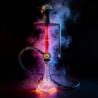 Chicha en alliage d'aluminium de qualité supérieure, ensemble complet de luxe avec base en verre pour fumer le narguilé
