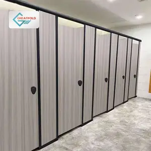 Papan Laminasi Kompak 12Mm Hpl Umum Fenolik Toilet Kamar Mandi Partisi Pemisah Toilet Kamar Mandi Komersial Partisi