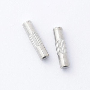 <span class=keywords><strong>Goupille</strong></span> de centrage filetée double tête moletée en acier inoxydable et acier au carbone, à grain droit, motif maillé, <span class=keywords><strong>cylindrique</strong></span> pleine masse - Product Image 1
