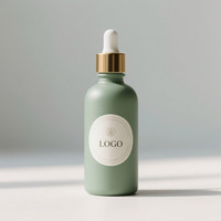 Bouteille d'huile essentielle Offre Spéciale 30ML flacon compte-gouttes vert rond épaule bouteille de sérum avec boîte et pipette