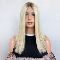 Perruque juive de qualité supérieure 9x6 HD Lace, cheveux humains vierges non traités, couleur blondes avec mèches, cuticules alignées, dentelle suisse, perruque casher