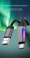 Câbles de données USB-C vers C 5A à charge rapide PD 100W PD 27W, 1m 2M, en nylon tressé, type C RGB