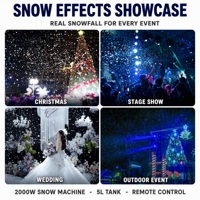 Machine à neige 2000W, machine à flocons de neige pour scène avec télécommande, réservoir de 5L, 1766CFM, mariage, Noël, fête en plein air