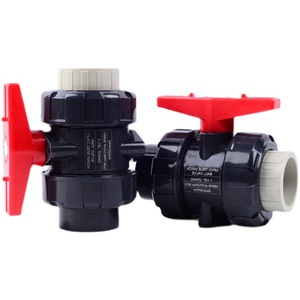 Robinet à bille UPVC 1 pouce manuel en plastique à passage direct pour liquides chimiques, eau, usage industriel - Product Image 1