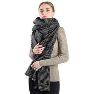 Custom Logo Faux Cashmere Scarf Plaid Check Thick <b>Warm</b> Unisex Winter <b>Shawl</b> <b>Wrap</b> Muffler Factory Direct Wholesale - Product Image 2