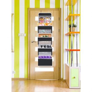 5-Shelf Door Hanging Organizer Wall Mount Storage for Wardrobe Bedroom Doors 4 Large Pockets 2 PVC Pockets Foldable Minimalist - Product Image 6