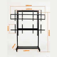 Soporte de pared para 4 televisores, empalme sin costuras, soporte de montaje en pared para TV móvil, soporte para TV de pantalla cuádruple 2x2 de 32-55 pulgadas