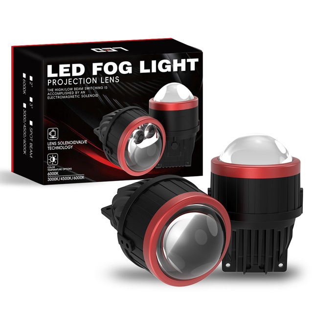 High Power 45W LED Fog Light 3.0 Inch BI LED Projector Lens 12V With 4575 LED Chip 3000K 4500K 6000K for Car