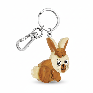 Portachiavi in legno a forma di coniglio, unità singola senza scatola - Product Image 2