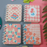 Carnet magnétique à spirale Y622, série fleurs de dessin animé, couverture en papier, papeterie étudiante, vente en gros, mini-portable A7 petit format