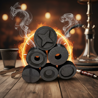 GOLDEN GLOW Briquettes de charbon de bois de noix de coco en bois dur de bambou de haute qualité 45 mm pour narguilé chicha barbecue et encens