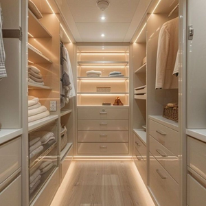 Sistema di Cabina <span class=keywords><strong>Armadio</strong></span> in Legno su Misura, Lussuoso Guardaroba Angolare Moderno <span class=keywords><strong>per</strong></span> <span class=keywords><strong>Camera</strong></span> da Letto, Villa, Hotel, Soggiorno - Product Image 1