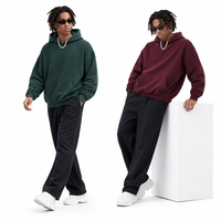 Sweat-shirt pour homme vert foncé surdimensionné, logo personnalisé, vente en gros
