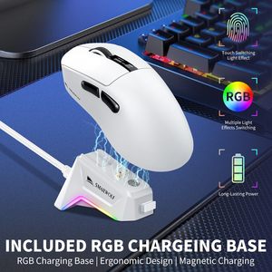 Ratón Inalámbrico para Juegos M6 Ligero de 2.4ghz+BT, Tri-Modo, Luz RGB con Base de Carga Magnética - Product Image 2