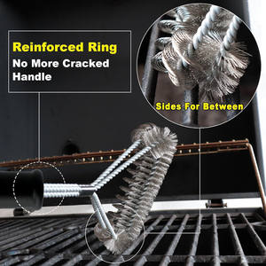 Cepillo para Parrilla de 18 Pulgadas [Alambre + Espiral] Cepillo para Barbacoa Combinado - Cepillo para Parrilla de Mango Largo Seguro y Eficiente, Cepillo Limpiador para Parrillas de Gas/Porcelana - Product Image 3