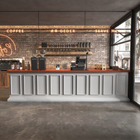 Comptoir de caisse et de réception HLX, durable, écologique, rétro moderne, pour bar à café, restaurant, boulangerie, magasins de boissons